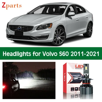 1 Pár Auto LED predné svetlo Na Volvo S60 2011 - 2021 Canbus Svetlomet na Čítanie Nízka Vysoká svetla Žiarovky Osvetlenie Svetlo Príslušenstvo Diely