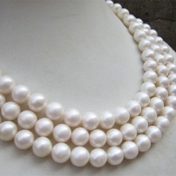 10-11 mm perfektné kolo prírodných sladkovodných kultivovaných white pearl korálky náhrdelník pre ženy strany módne šperky, darčeky 54inch YE2089