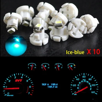 10Pcs Ice Blue T4.2 Klin 1SMD LED Auto Klastrov Nástrojom Dash Klímy Žiarovky Auto Auto Univerzálne Príslušenstvo Pracovné Svetlá