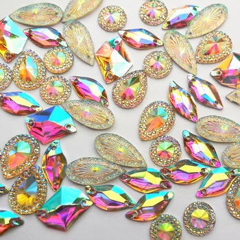 190Pcs Šitie dekoračný Kameň Kamienkami Crystal Kamienkami Šiť na Mix Tvar Diy Pre Remeslá Oblečenie Dievča Ženy Lady Podprsenka Loptu Šaty