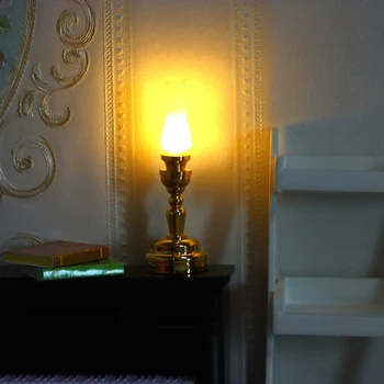 1pc domček pre bábiky Obývacia Izba Domova Hračka Príslušenstvo Miniatúrne LED Steny Sconce Lampa Doll House stolná Lampa