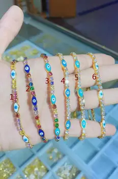 1pcs Smalt oko Medi Charita Šperky farba CZ Pozlátené Dodávky náramok Šperky dsf4s
