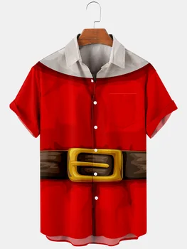 2021 New Cross Vianočné Oblečenie Prvky 3D Digitálna Tlač Trend Voľné Tričko Krátky Rukáv Top pánske
