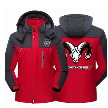 2021 Nové Zimné DODGE Logo Bundy Mužov Oblečenie Teplý Kabát Vetru Zahustiť Kapucňou Vysokej Kvality Outwear Bežné Kabát