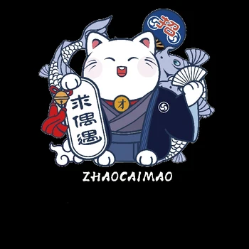 2021 Roztomilý Zvierat Japonsko Fortune Mačka Prenos Tepla Žehlička Na Patche Pre Deti Deťom-úroveň Umývateľný Oblečenie Nálepky Ľahko Tlačiť