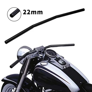 7/8 palca Riadidlá Motocykla 22 mm Black Presuňte Priamo Bar Cafe Racer pre Honda, Kawasaki Yamaha Suzuki Chopper Bobber
