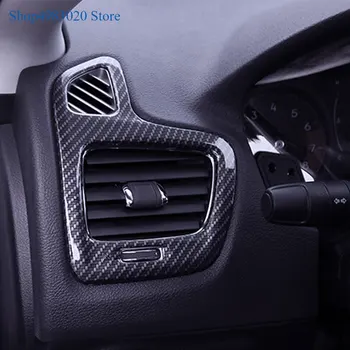 ABS Chrome/Carbon fiber Auto Air Vent Ochranný Kryt, klimatizácia Zásuvky Výbava Nálepka pre Jeep Compass 2017 2018 Príslušenstvo