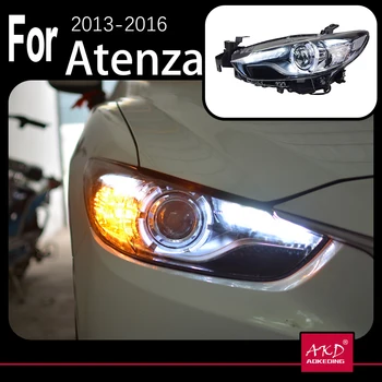 AKD Auto Model Mazda 6 Svetlomety 2013-2016 Mazda6 Atenza LED Reflektor DRL Schoval Hlavu Lampy Bi Xenon Porjector Príslušenstvo