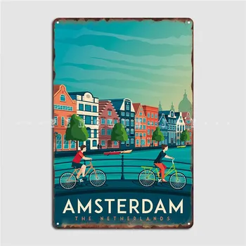 Amsterdamu Cestovať Plagát Plagát Kovová Doska Klubu Strany Vlastné Strana Dosky Tin Prihlásiť Plagáty
