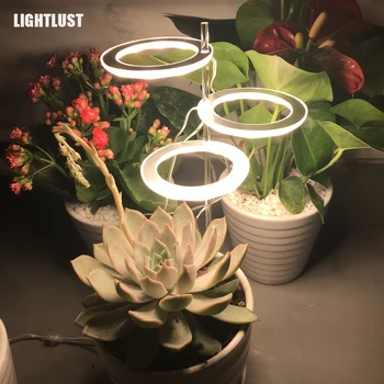 Anjel Tri Krúžok Rásť Svetlo Phytolamp pre Rastliny Led celé Spektrum Lampa pre Vnútorné zariadenia Sadenice Domov Kvet Rast Osvetlenie