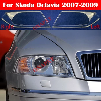 Auto Predných Svetlometov Kryt Auto Svetlomet Tienidlo Lampcover Vedúci svetlo svetlo sklo Objektívu Shell Pre Škoda Octavia 2007-2009