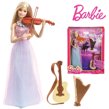 Barbie DLG94 Huslista Bábika Playset Husle Príslušenstvo Anime Obrázok Fashion Model Bábiky Hračky Dievčatá Narodeniny, Darček, Doprava Zdarma