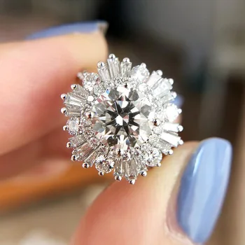 Bling Bling dámske Prstene s Snowflake Cubic Zirconia Výročie Svadby Darček pre ženu Luxusné Strany Šperky Veľkoobchod