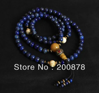 BRO603 Prírodné Navy Lapis Lazuli Meditácie Malá 6 mm Námornícka Modrá Korálkový Náhrdelník pre Dievčatá Zdarma Lode
