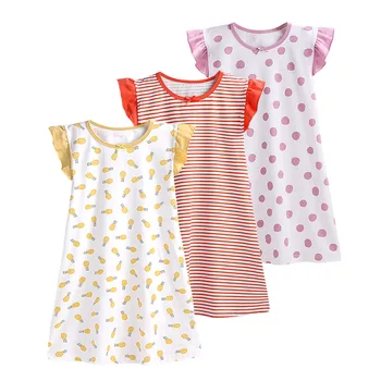 Deti Pyžamá, Baby, Dievčatá Krátke Nightgowns 100% Bavlna Nightdress Letné Detské Oblečenie Sleepwear Dievčatko Noci Spí Šaty