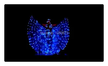 DHL Poštovné, Modré Led Light Emitting Krídla Motýľ Ballroom Dance Šaty Výkon Nosenie Svetelnej Fáze Oblečenie Krídla