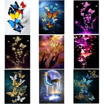 DIY Umenie Čipky Motýľ Námestie Diamond Maľovanie Výšivky, Foto Vlastné Farebné Ručne Drahokamu Mozaiky Domov Izba Stenu Decor