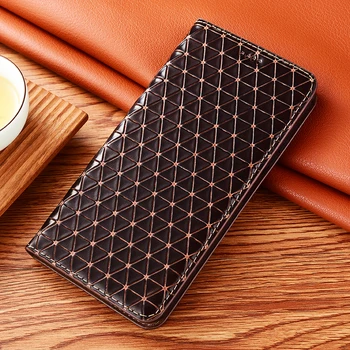 Grid Vzor pravej Kože Magnetické Flip Telefón puzdro Pre Samsung Galaxy A52S A21S A13 A23 A33 A53 A73 5G Peňaženky Kryt