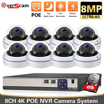 H. 265 Kamera CCTV Systém Keamanan 5MP 8MP 8CH Luar Ruangan Tahan Vzduchu Audio AI Penglihatan Malam POE IP Kamera Vedi Auta Pengawas