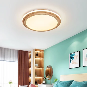 Kolo dreva LED Luster pre obývacia izba kuchyňa spálňa Domáce Dekorácie, Interiérové Osvetlenie, lampy, Lustre svietidlá AC110 220V