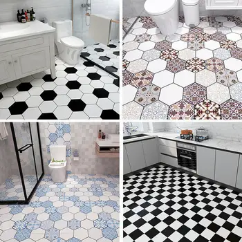 Kúpeľňa kuchyňa, wc podlahové samolepky nepremokavé samolepiace tapety zem non-slip balkón dlaždice hrubé a opotrebovaniu