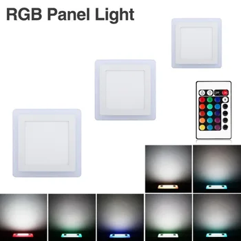 Led Panel Svetlo Nový 6W 9W 18W 24W Skryté Dual Farebné LED Panel na Čítanie Cool Biela + Modrá/Červená/Ružová/RGB Lampa Downlight AC100-265V