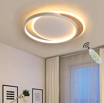 LED Stropné Svietidlo Jednoduché Drevené Dekoratívne Tvorivé Kolo Nordic Osvetľovacie Zariadenie, Hliníkové Acrily Ultra-tenké Obývacia Izba Domov