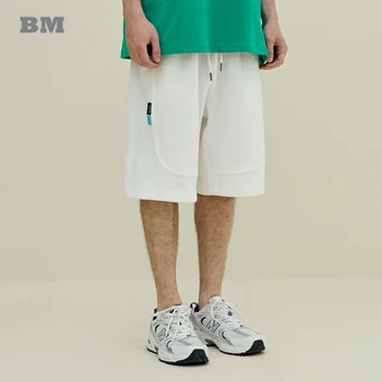 Letné Americký Farbou Voľné Basketbal Tepláky Japonský Streetwear Príležitostné Športové Beach Šortky Harajuku Mužov Oblečenie