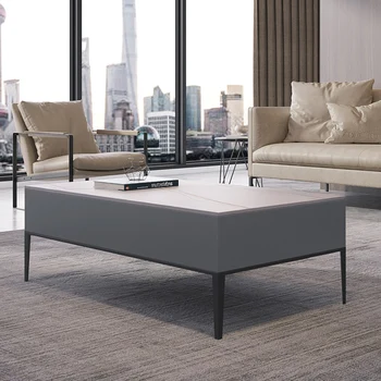Luxusné mramorové a rock čaj stôl Moderný minimalistický obývacia izba skladovanie námestie taliansky minimalistický čaj stôl