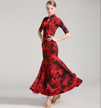Moderné Tanečné šaty Žien Leopard Čínsky Štýl Cheongsam Výkon Kostým Fáze