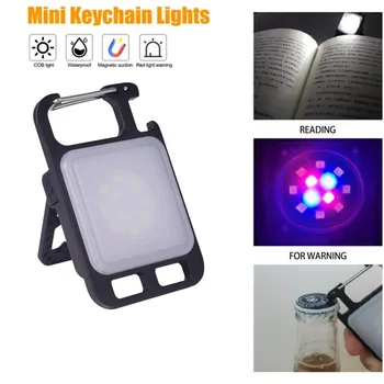 Multifunkčné LED Baterka KLASU Keychain Svetlo Nabíjania cez USB Núdzové Svietidlá Silné Magnetické Opravy Svetlo Camping Nástroj