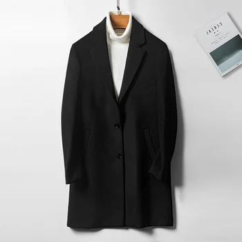 Muži Bunda Zimná 2023 pánske Oblečenie Reálne Vlna Kožušinový Kabát Mužské Oblečenie kórejský Bundy Bez Cashmere Coats Ropa LXR440