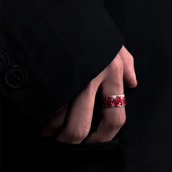 Móda Minimalizmus Strieborná Farba Červená/Zelená Krúžky Nepravidelné Diery Krúžky Nastaviteľné Otváranie Pár Prstene, Svadobné Milovníka Šperky