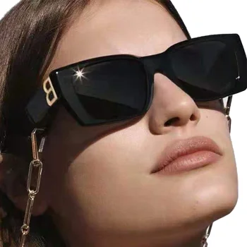 NOVÝ Módny Dizajn Ženy slnečné Okuliare Classic Retro Okuliare UV400 Odtiene Trend Žltá Okuliare Tenký Rám Sexy Flat Top