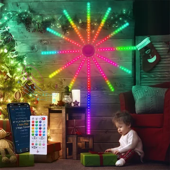 Ohňostroj Led Pás Svetla Dreamcolor Ohňostroj Osvetlenie s Diaľkovým Hudbu, Synchronizovať Starburst Led Pásy Svetlá na Vianočný Dekor