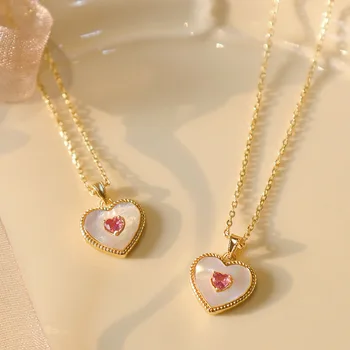 OIMG Luxusné Láska Srdce Žien Prívesok Šperky Temperament Clavicle Reťazca kórejský Očarujúce Náhrdelník Darček