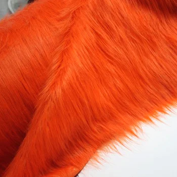 Orange Pevné Shaggy Umelú Kožušinu Textílie (dlhé Hromadu kožušiny) Cosplay Kostýmy Handričkou 36