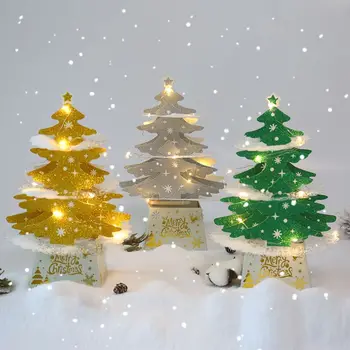 Ozdoby na vianočný Stromček Kawaii Malý Model Vianočné Darčeky Pre Deti DIY Ručne Zmontované Rodič-Dieťa Interakcie