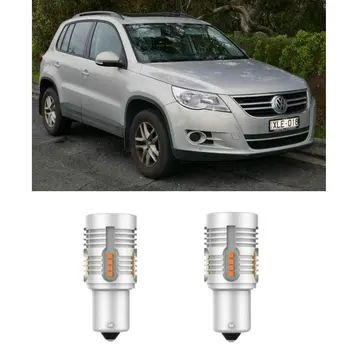 Pre VW TIGUAN 5N Stop Brzdy Žiarovka Predné, Zadné, Zase Signálneho svetla auto Led žiarovky Auto Svetlá bez Chýb canbus 100% 2pc