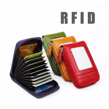 Pánske Peňaženky pravej Kože Kreditnej Karty Držiteľ RFID Blokovanie Vrecká na Zips, Muži taška