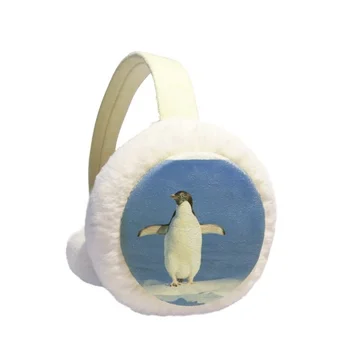 Roztomilé Biele Penguin Vedy Prírody Obrázok Zimné Ucho Teplejšie Kábel Zrastov Chlpaté Fleece Vonkajšie Earmuff