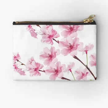 Sakura Cherry Blossom Zips Vrecká Skladovanie Pocket Balení Taška Čistý Peňaženky Malé Nohavičky Mužov Ponožky Kozmetické Ženy Bielizeň