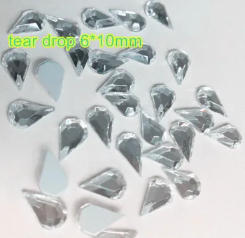 slza tvar 6*10 mm Krištáľové sklo kameň pre kórea vlnený sveter voľné ploché späť crystal s 720 ks každého doprava zadarmo