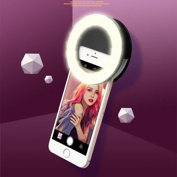 Smart krásy Led Selfie Krúžok Postavený v Batérie Internet Vyhradená 3 Režimy Vylepšenie Fotografie Krásy Lampy, Nočné Svetlo Žiarovky