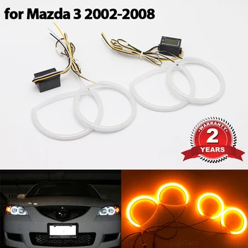 SMD Bavlna Svetlo Switchback LED Angel Eye Halo Krúžkov Pre Mazda 3 mazda3 BK 2003-2008