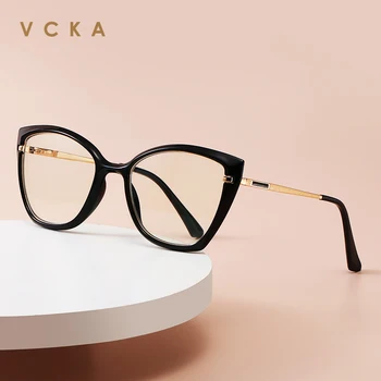 VCKA Módne Ženy Okuliare na Čítanie 2022 Nové Značky Dizajnér Počítačových Optických Veľký Rám Žena Presbyopia Okuliare +50 DO +600