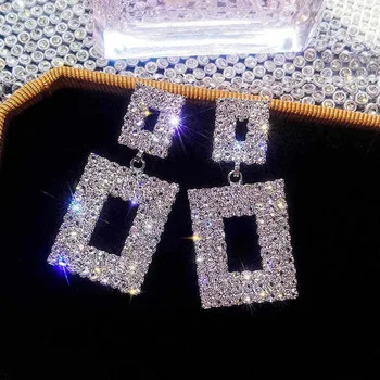 Veľké Drahokamu Náušnice pre Ženy Geometrické Crystal Vyhlásenie Módne Náušnice Earing Visí Trend Šperky Darček