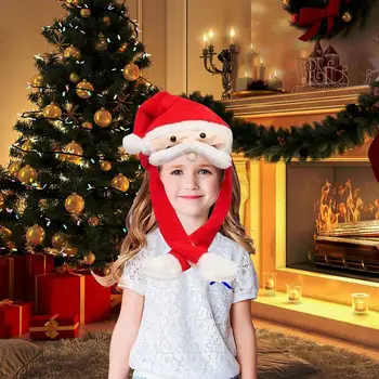 Vianočné Santa Plyšové Pohybujú Ucho Klobúk So Svetlami, Zimná Čiapka Vianočný Kostým Pre Cosplay Party Doplnky, detské Darčeky
