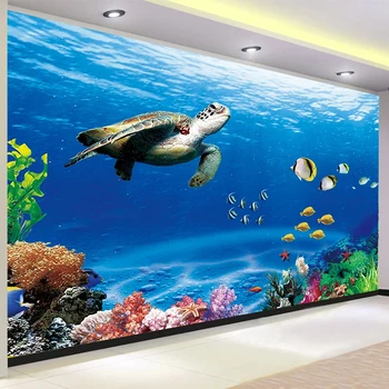 Vlastné Foto 3D Ocean Podmorský Svet, Morské Korytnačky, Ryby Nástenné Nástenné Maľby Pre Obývacia Izba Deti Izba Spálňa Decor Tapety