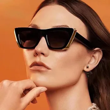 WENLCCK Kovové rimmed mačacie oko slnečné okuliare pre ženy v Európe a Amerike módne opaľovací krém kórejský malé rámom slnečné okuliare
